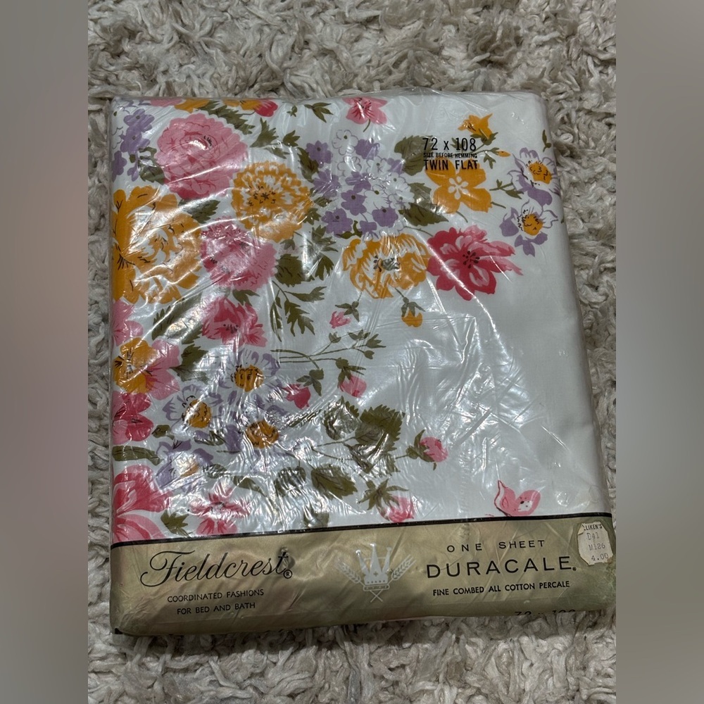 Vintage Floral Print Sheet Twin 72 X 108